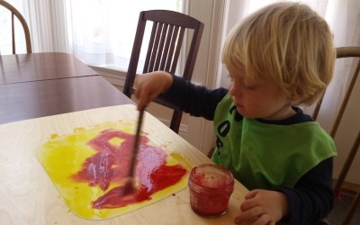 Inspirations from a Waldorf Kindergarten #2:   Painting Day